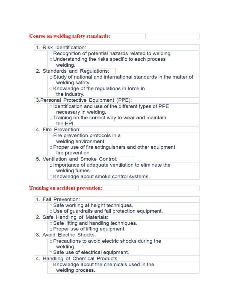 Welding Safety and Standards Course | PDF | Welding | Construction