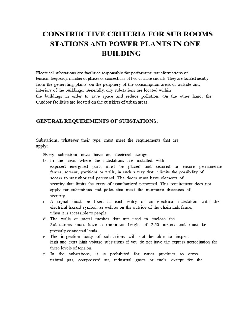 Substation Construction Criteria Guide | PDF | Electricity | Electrical ...