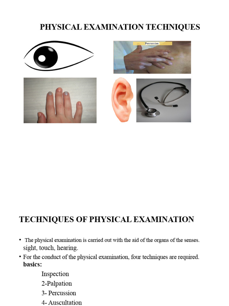 Physical Examination Techniques Explained | PDF | Physical Examination ...