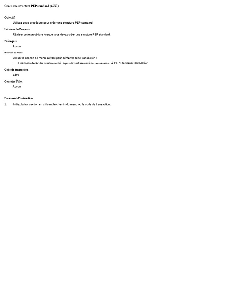 Créer une structure PEP standard CJ91 | PDF | Théorie (échecs) | Échecs