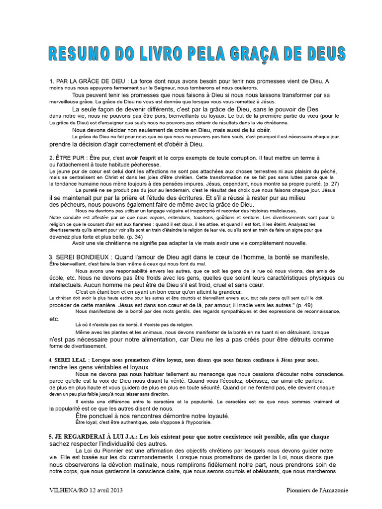 Promesses et Pureté par la Grâce de Dieu | PDF | Grâce (christianisme ...