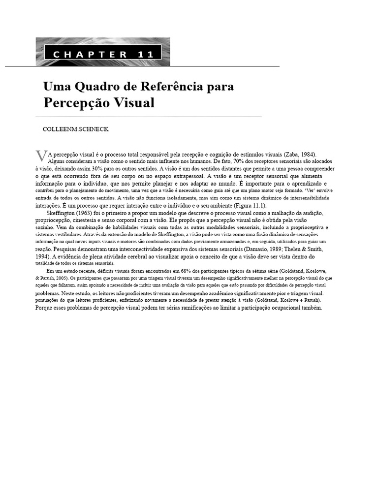 Quadro de Referência da Percepção Visual | PDF | Aprendizado | Sistema ...