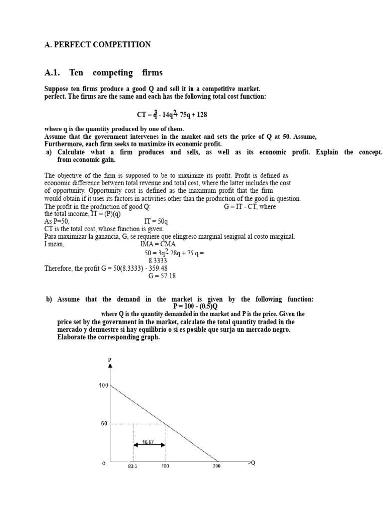 Perfect Competition Analysis and Profit Calculation | PDF | Profit ...