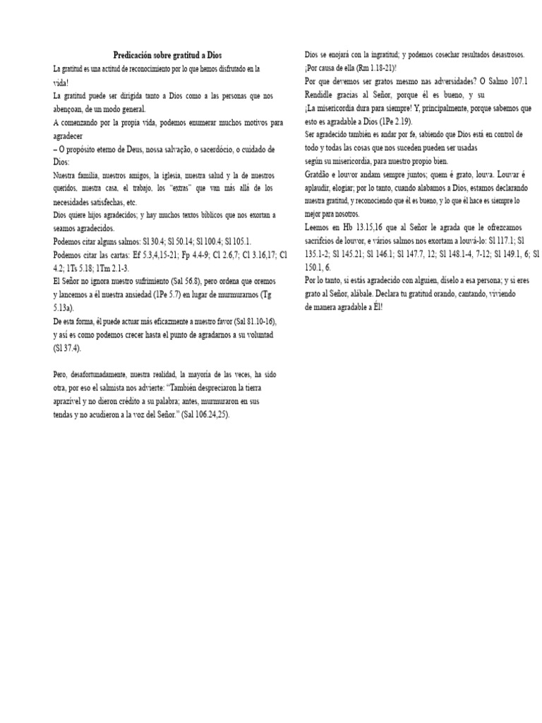 Predicación Sobre La Gratitud A Dios | PDF | Salmos | Ketuvim