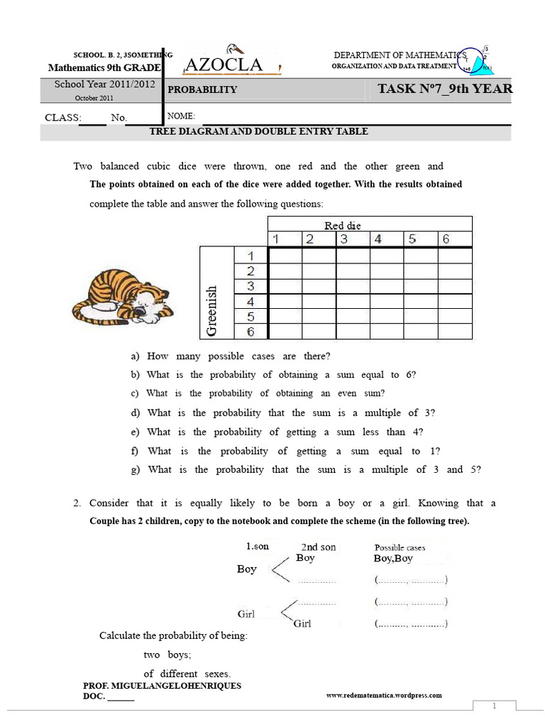 9th Grade Probability Tasks Guide | PDF