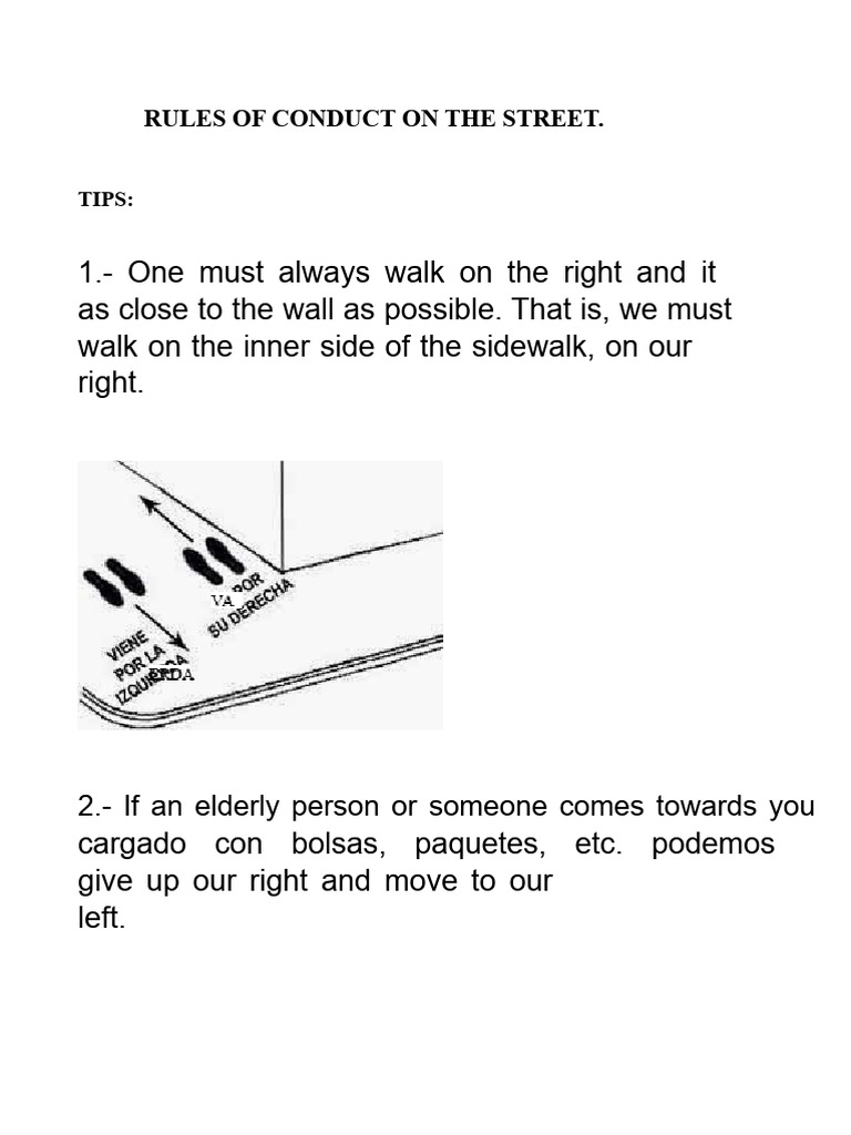 Rules of Behavior in The Street | PDF | Sidewalk