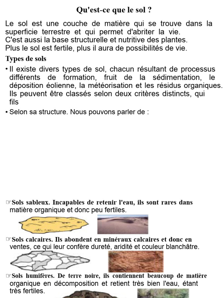 Types de sols et leur fertilité | PDF