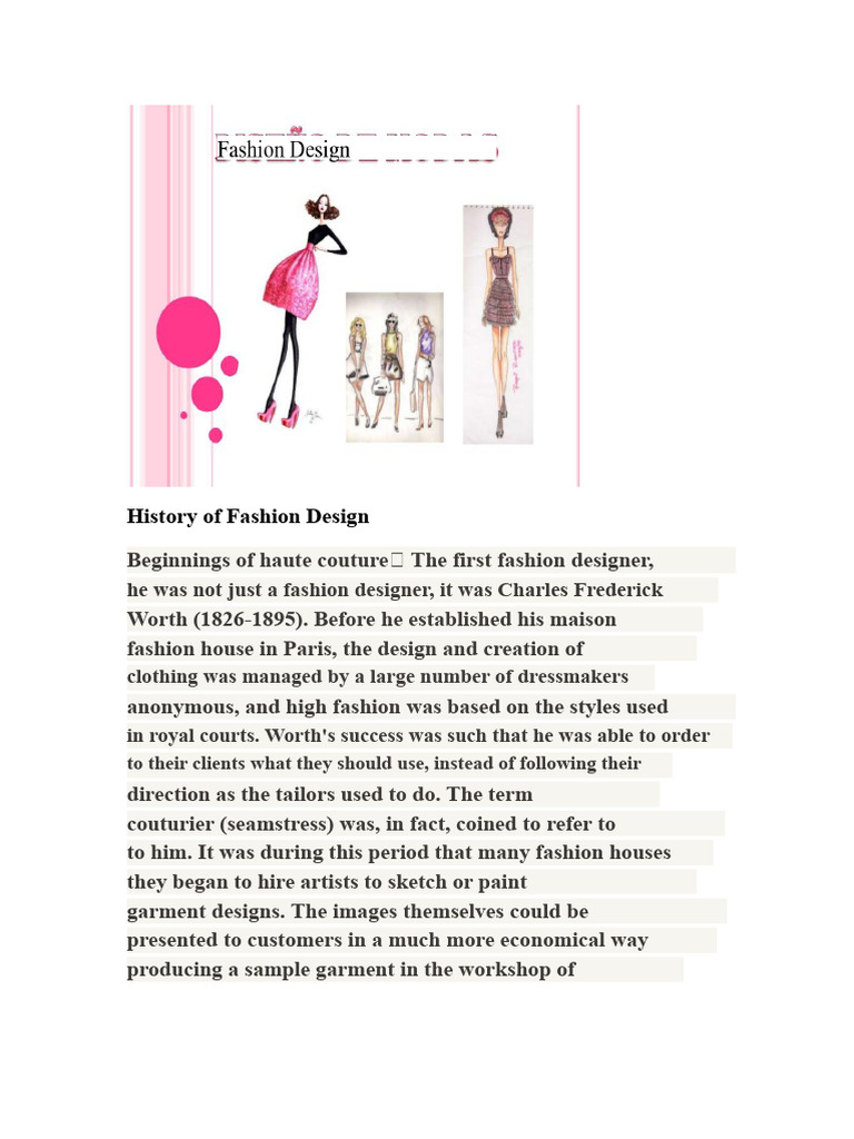 Evolution of Fashion Design History | PDF | Fashion Design | The Arts