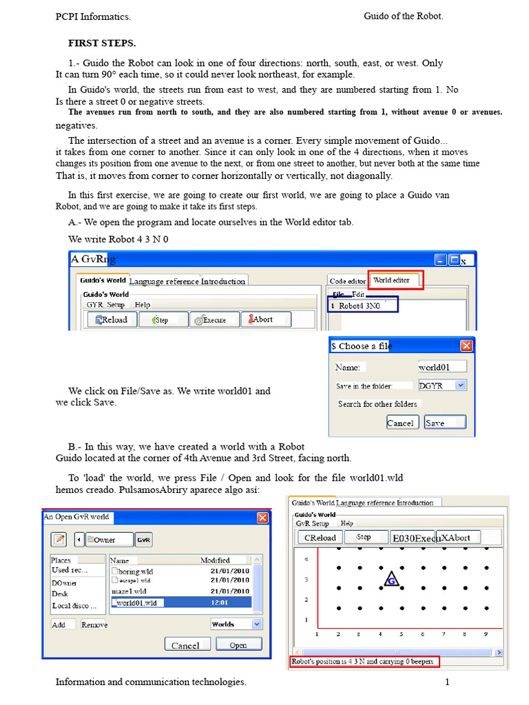 Guido the Robot: Programming Basics | PDF | Control Flow | Computer ...