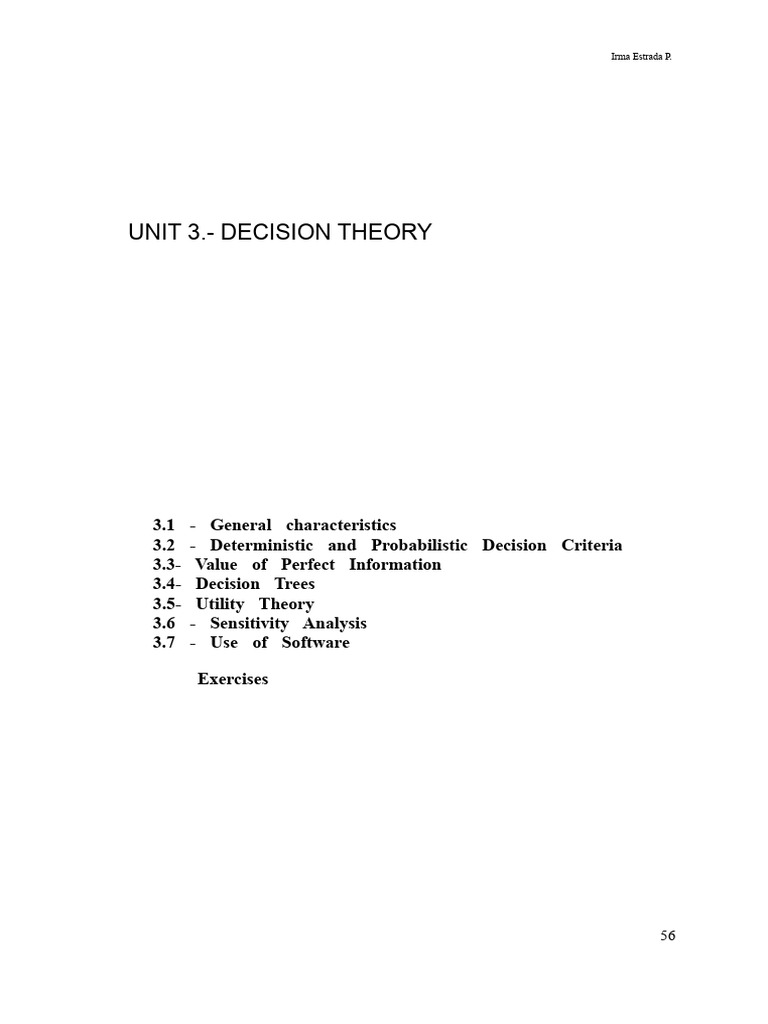 Decision Theory: Key Concepts and Methods | PDF | Decision Making ...