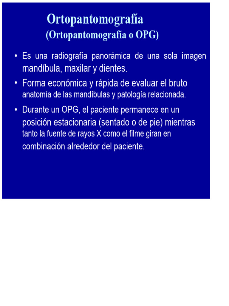 Ortopantomografía o OPG | PDF