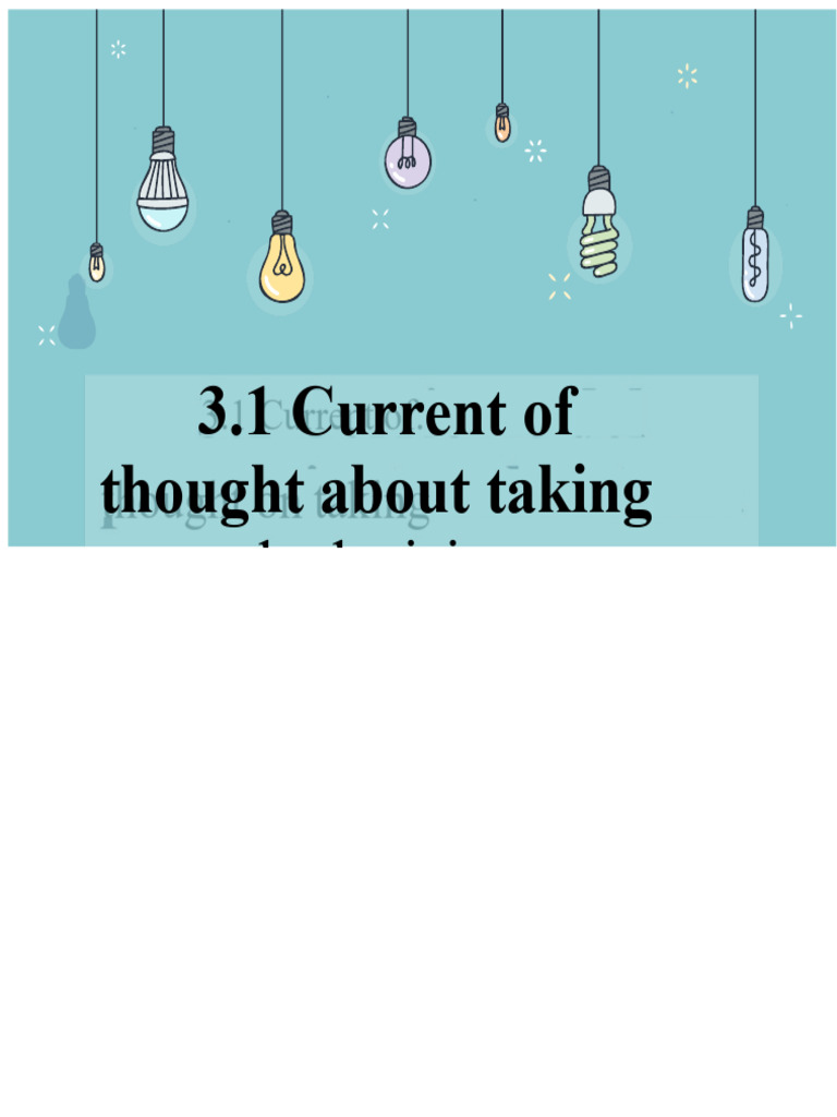 3.1 Stream of thought on decision making | PDF | Decision Making ...