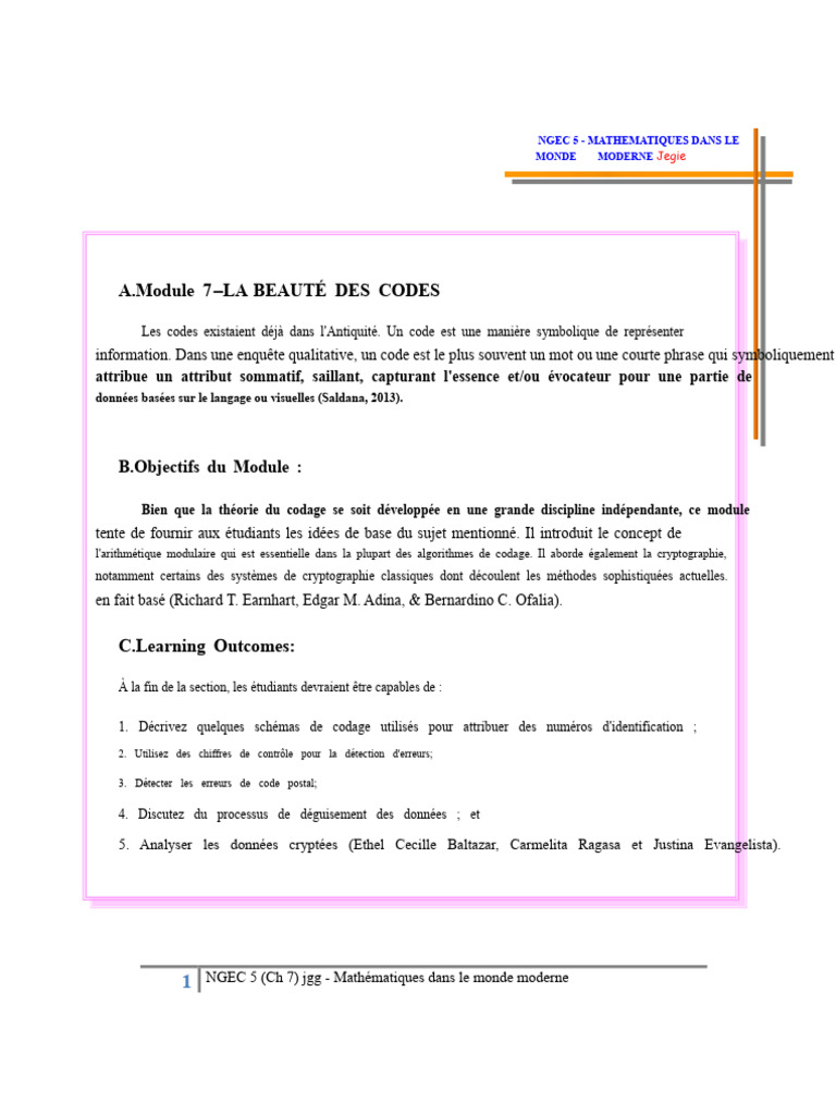 Codes et Cryptographie en Mathématiques | PDF | Cryptographie | Cryptage