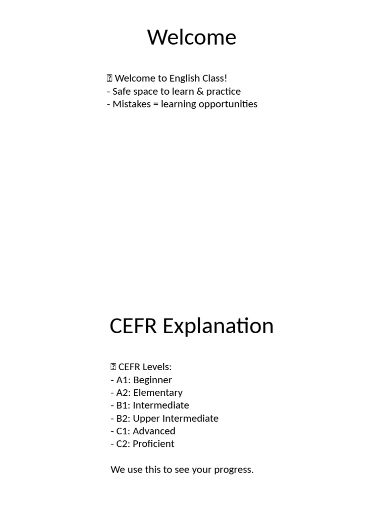 English Class Introduction | PDF