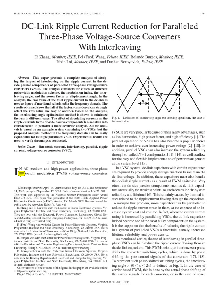 DC-Link Ripple Current Reduction in VSCs | PDF | Power Electronics ...