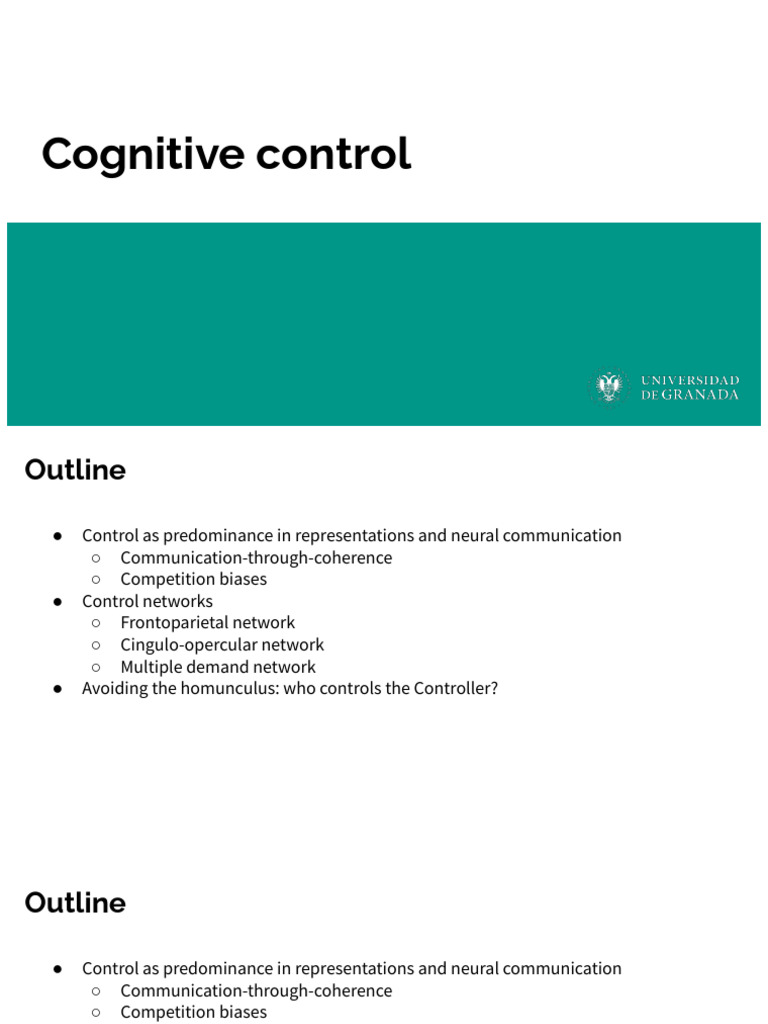 Understanding Cognitive Control Mechanisms | PDF | Anterior Cingulate ...