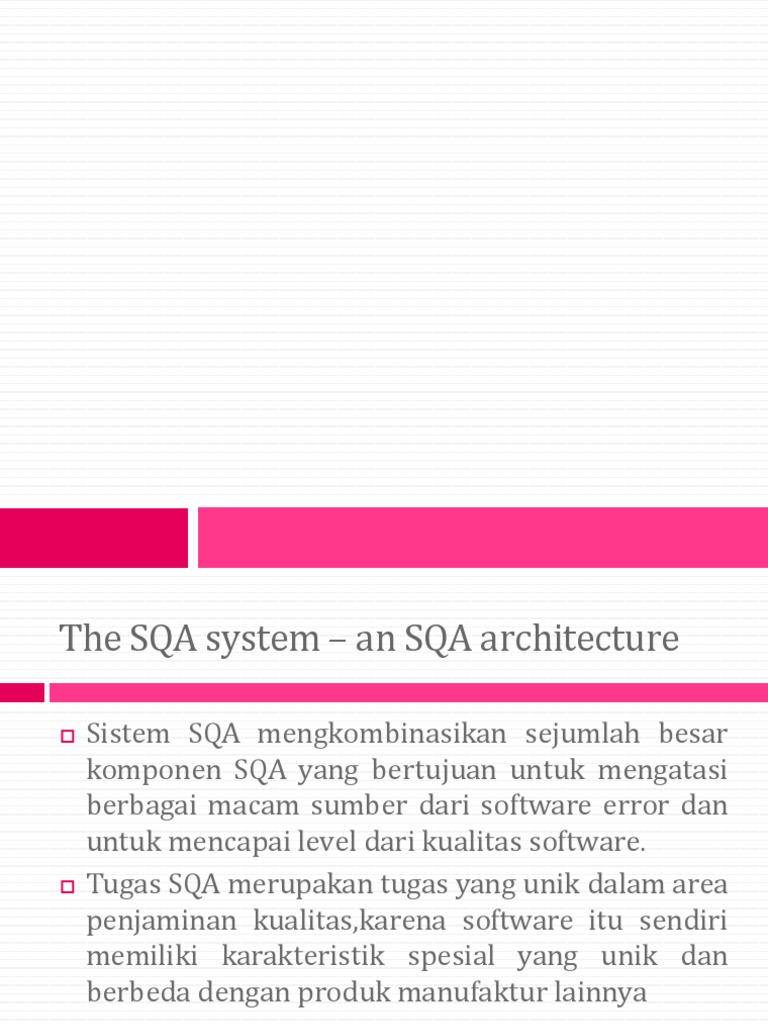SQA Components | PDF | Project Management | Software Testing