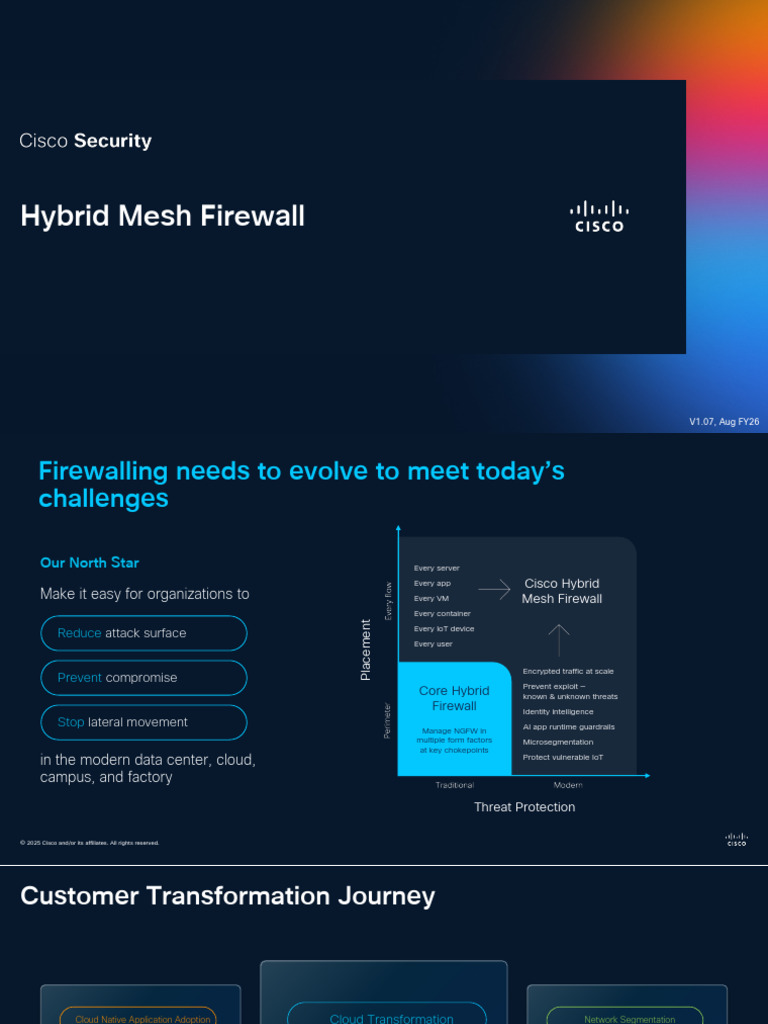 Cisco Hybrid Mesh Firewall Overview | PDF | Cloud Computing | Security