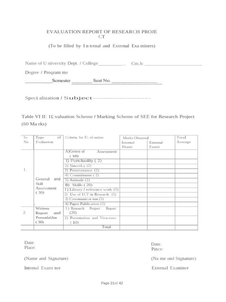 Research Project Evaluation Report | PDF