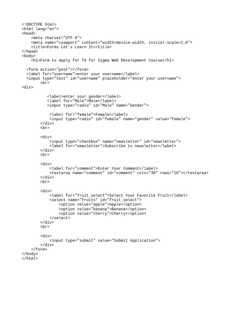 Forms and Input Tags | PDF