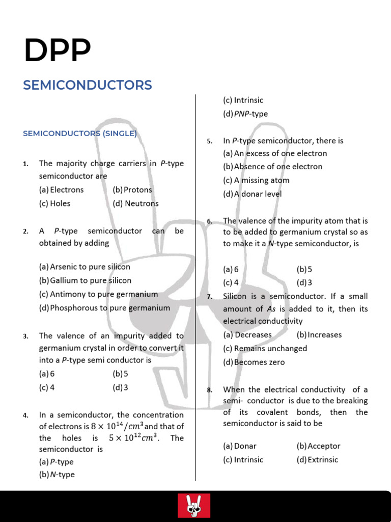 Semi Conductors Dpp | PDF | Semiconductors | Electrical Resistance And ...