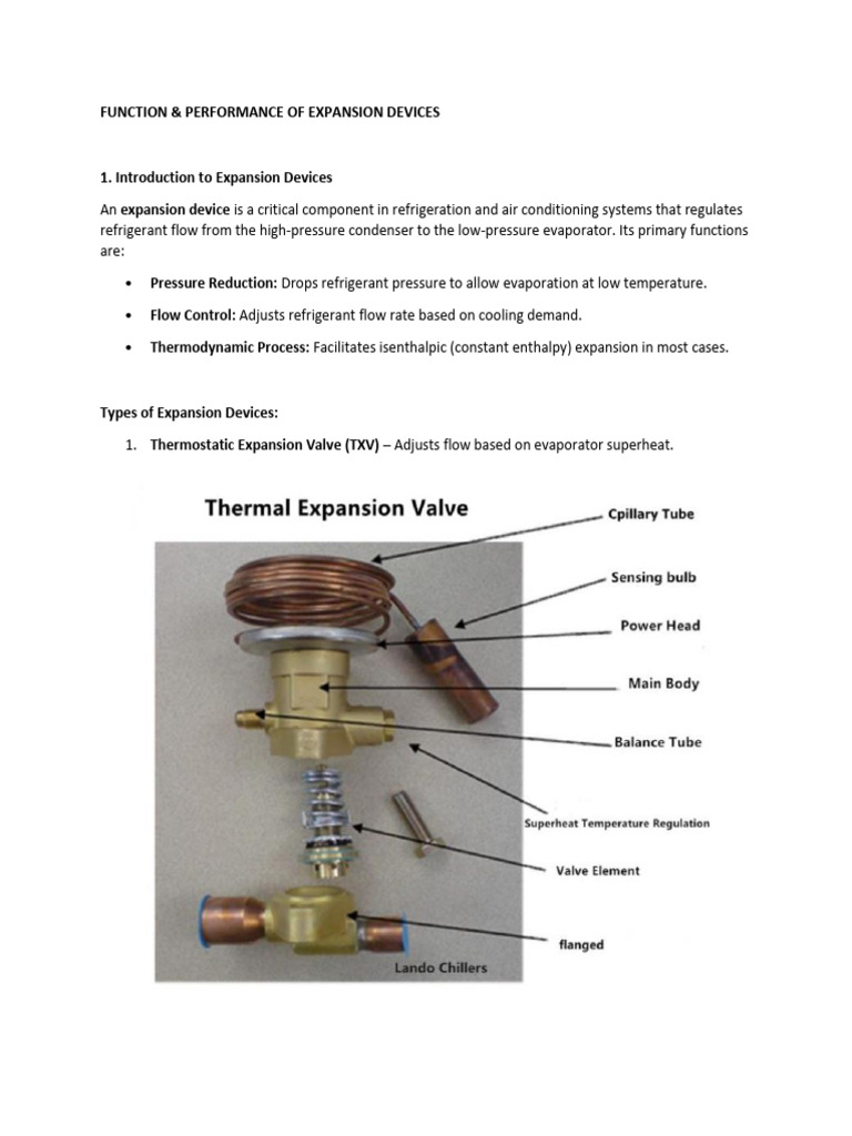 Expansion Devices in HVAC Systems | PDF