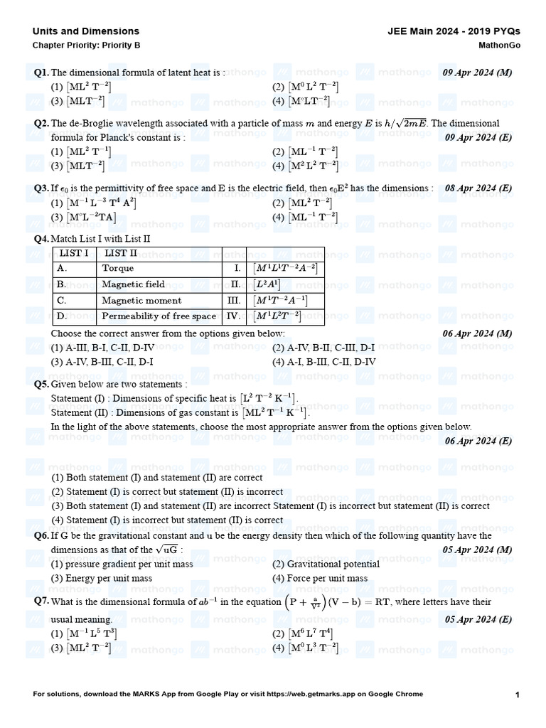 02+ +Units+and+Dimensions+(1) | PDF | Applied And Interdisciplinary ...
