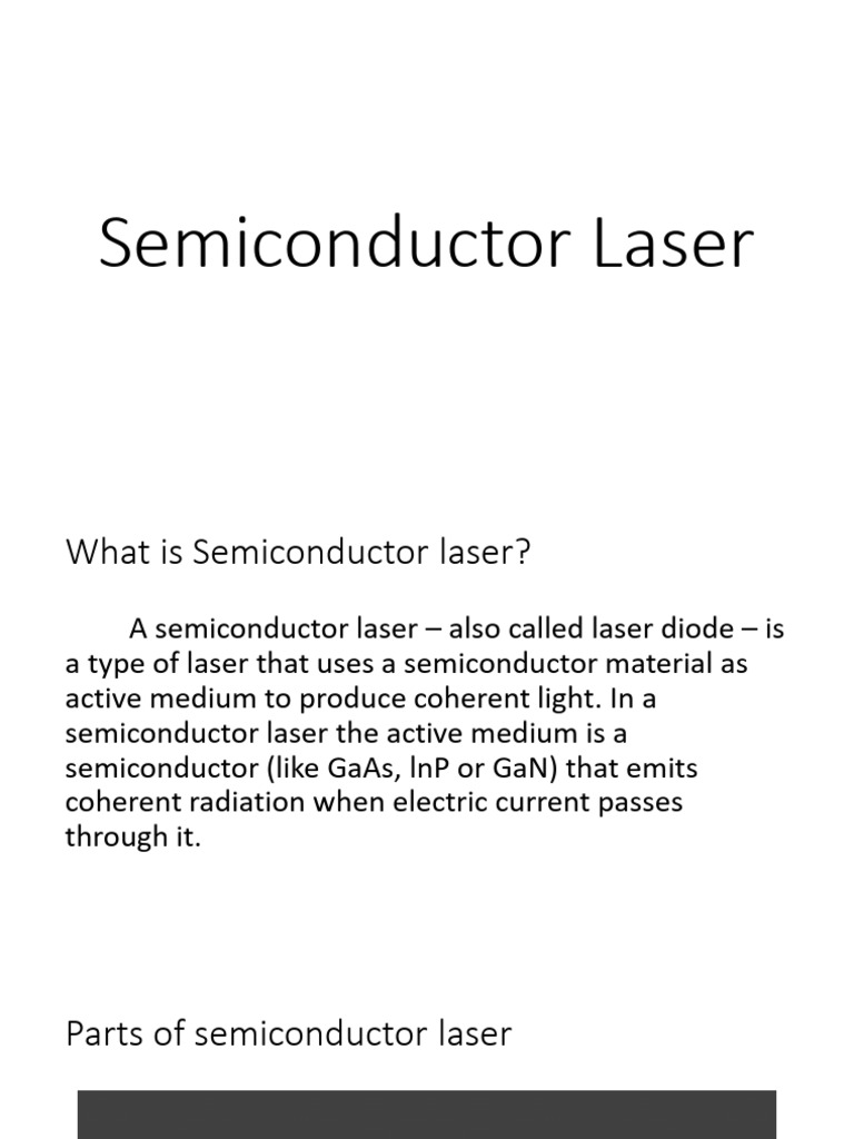 Semiconductor Laser - Suprasbho | PDF | Laser Diode | Laser