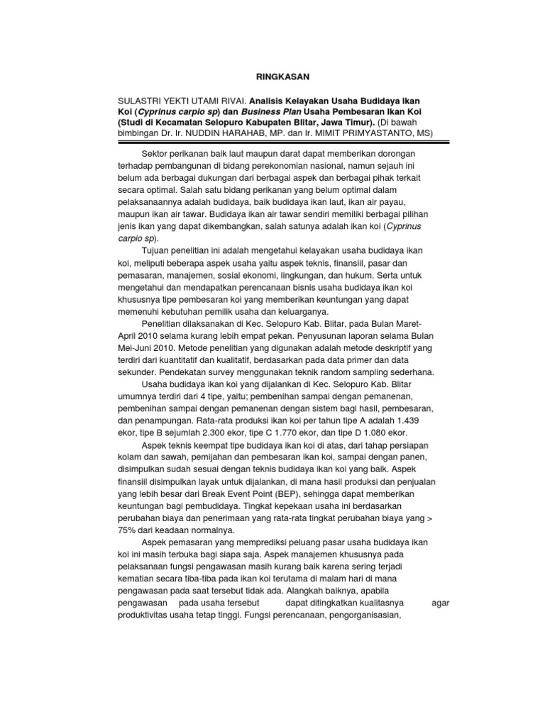 Business plan budidaya ikan mas 06 image