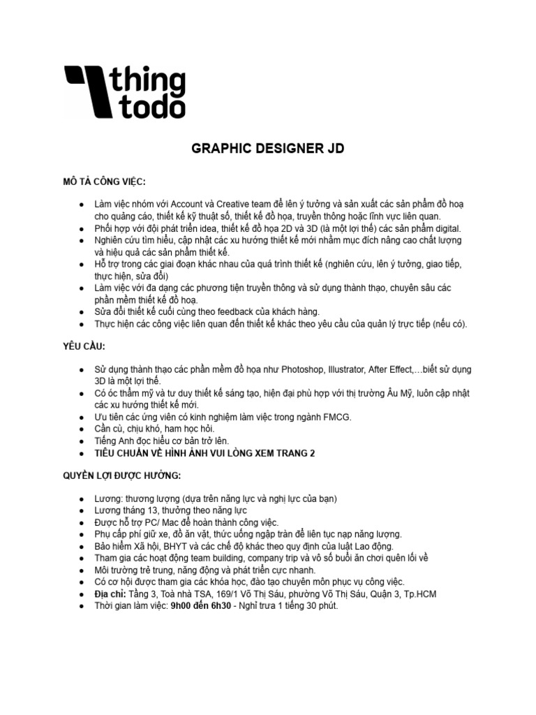 TTD - Graphic Designer JD | PDF