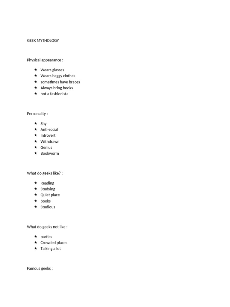 Understanding Geek Culture Traits | PDF