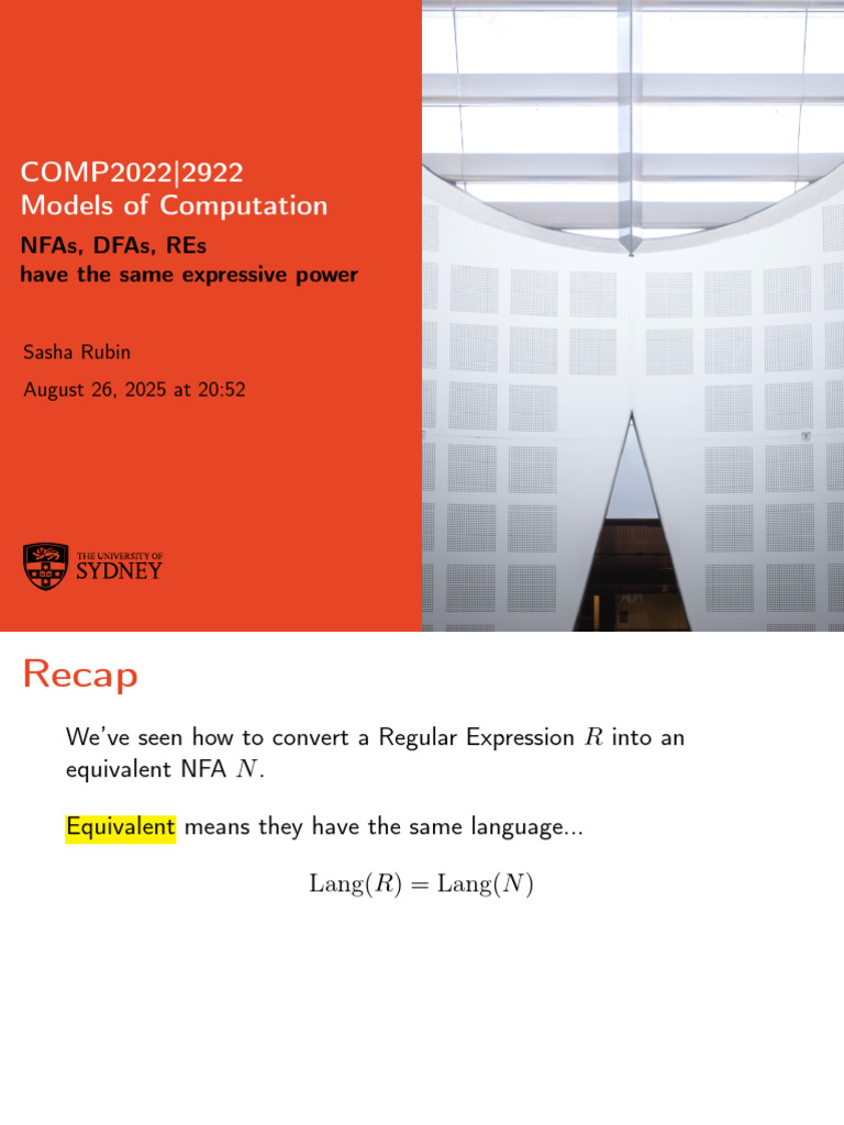 Converting NFAs to DFAs and REs | PDF | Theoretical Computer Science ...