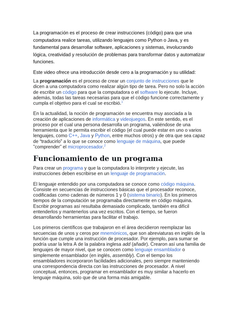 Introducción a la Programación y Lenguajes | PDF | Programación de ...