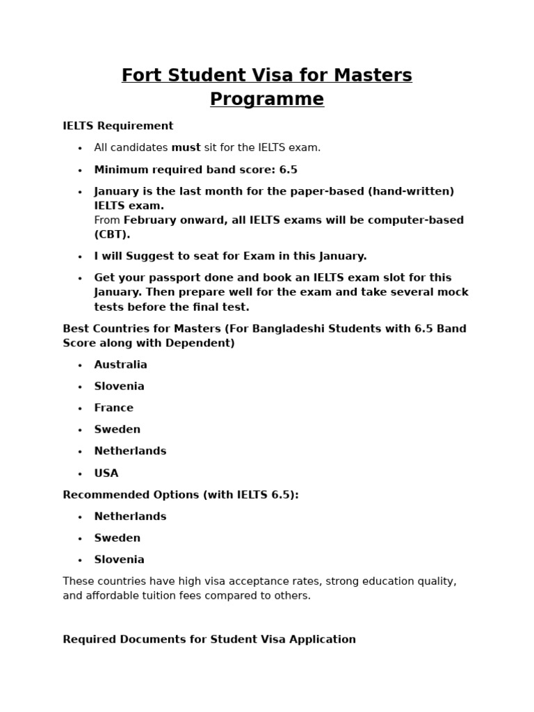 Student Visa Guide for Masters Programs | PDF | International English ...