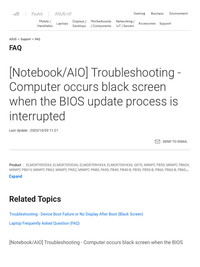 Fix ASUS Black Screen After BIOS Update | PDF | Bios | Laptop