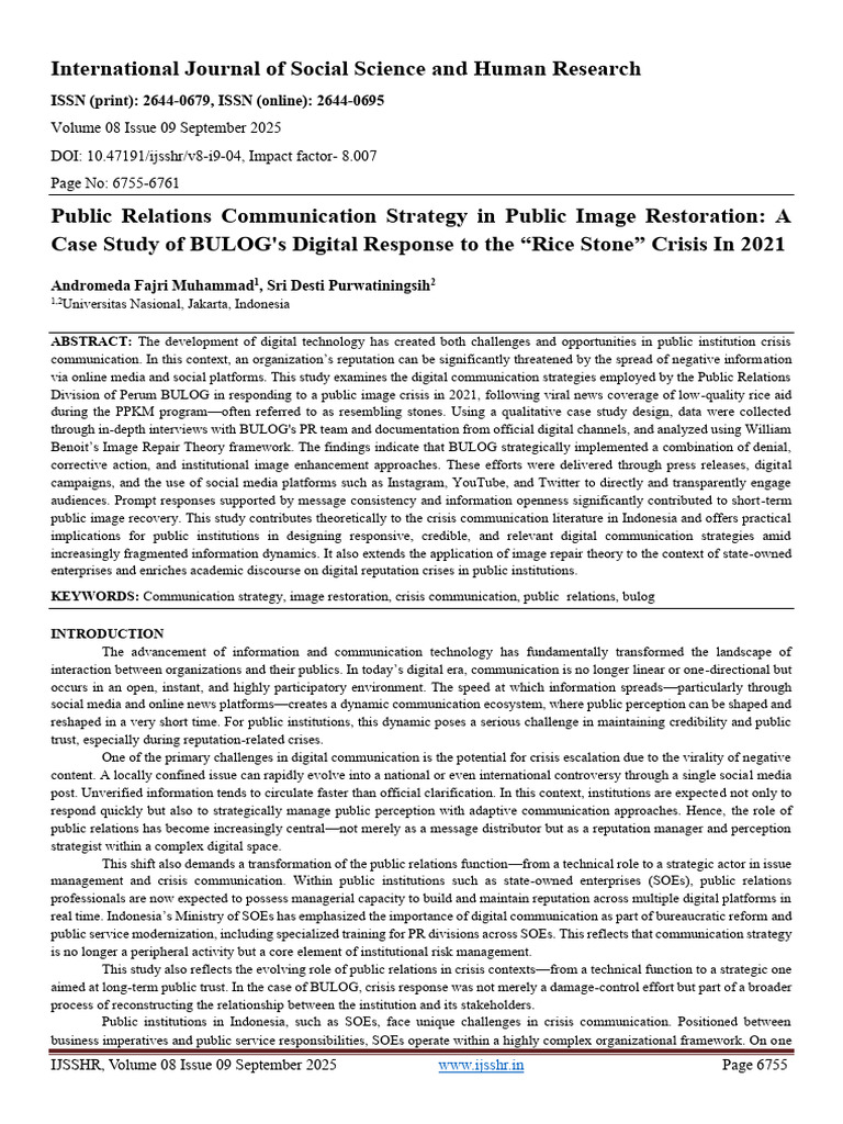 BULOG | PDF | Reputation | Communication