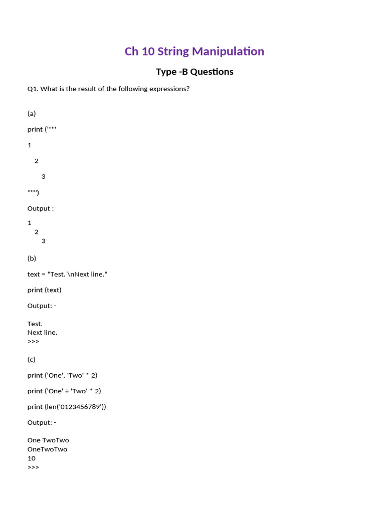 ch 10 String Manipulation new | PDF | String (Computer Science ...