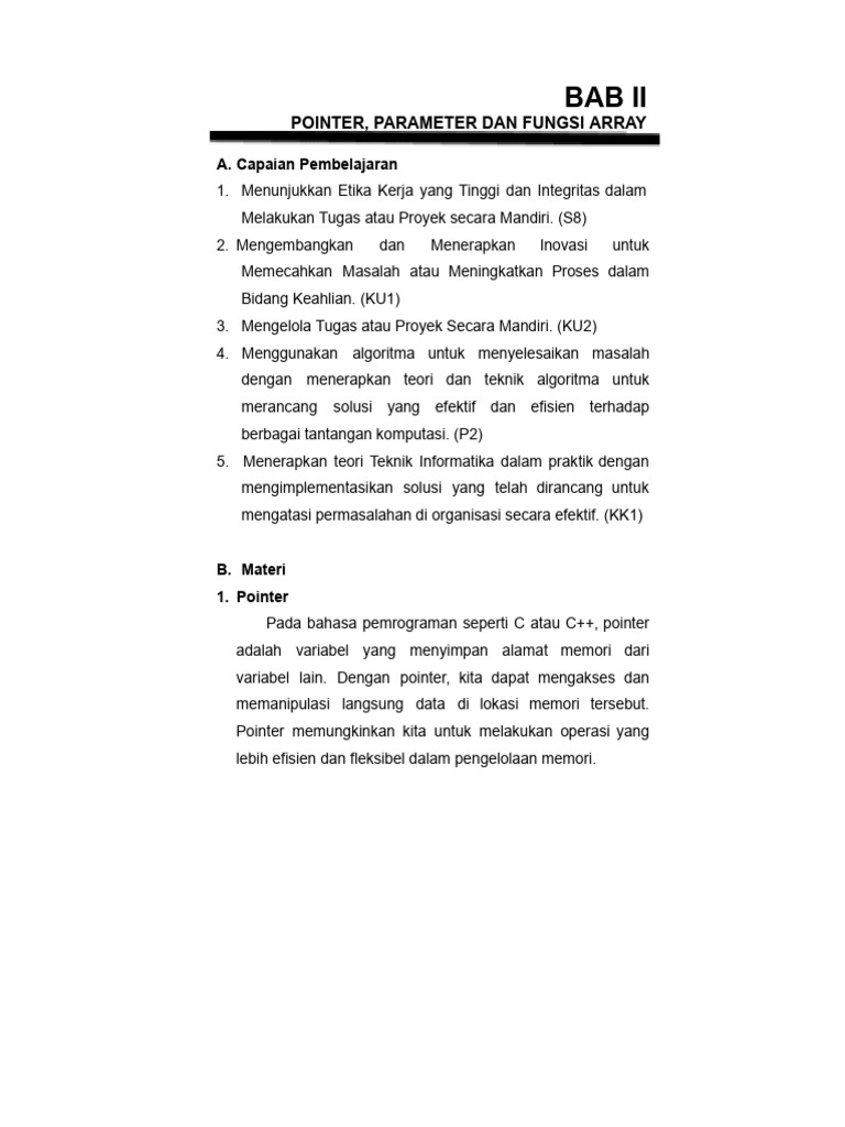 Pointer dan Parameter dalam Pemrograman | PDF