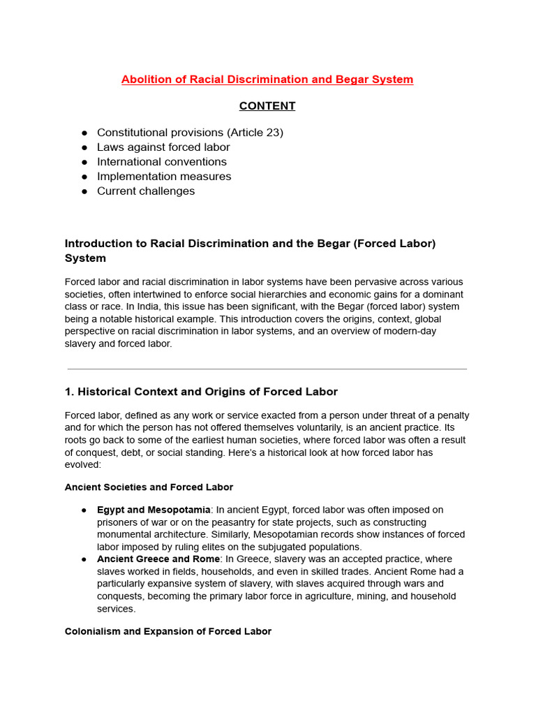Abolishing Racial Discrimination in Labor | PDF | Cost Of Living ...