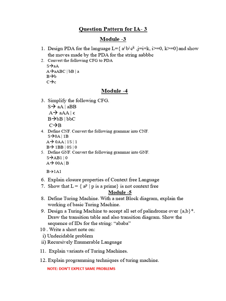 PDA and Turing Machine Concepts | PDF