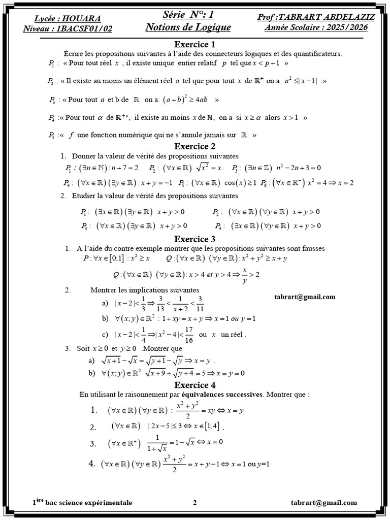 Notions de Logique en Mathématiques | PDF | Mathématiques | Logique ...