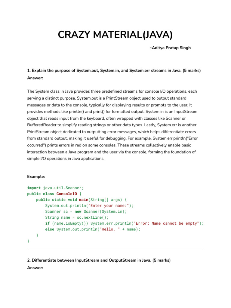 Crazy Material | PDF | Inheritance (Object Oriented Programming) | Java ...