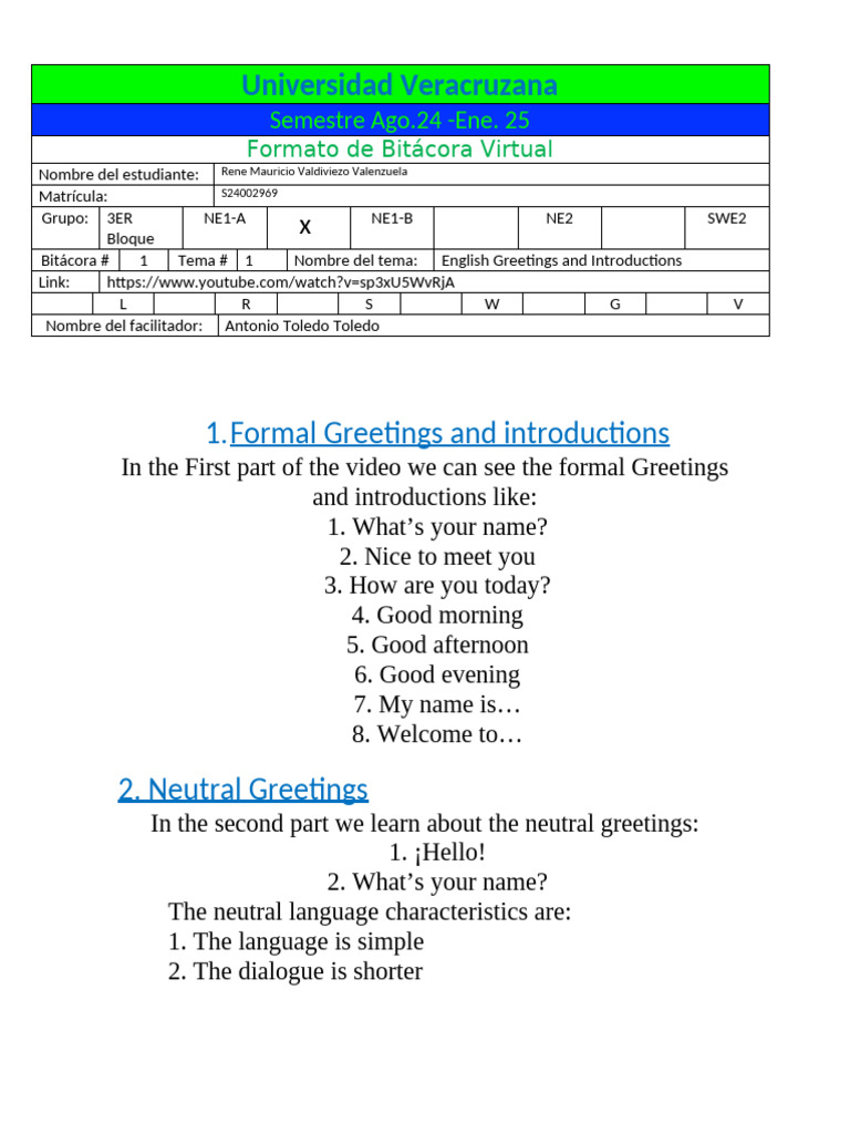 English Greetings and Introductions Guide | PDF