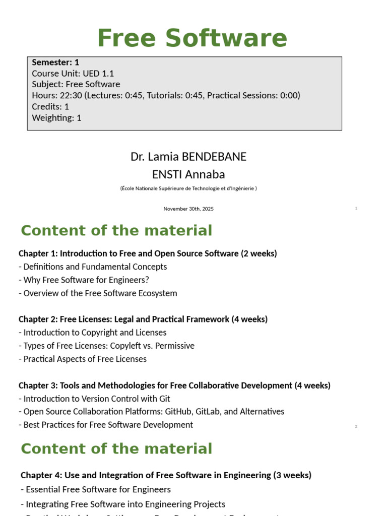 Free Software 2025 Chapitre 1 Eng | PDF | Free Software | Linux