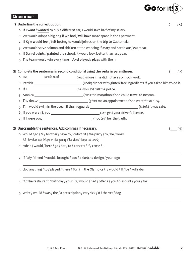 Second Conditional Grammar Test | PDF