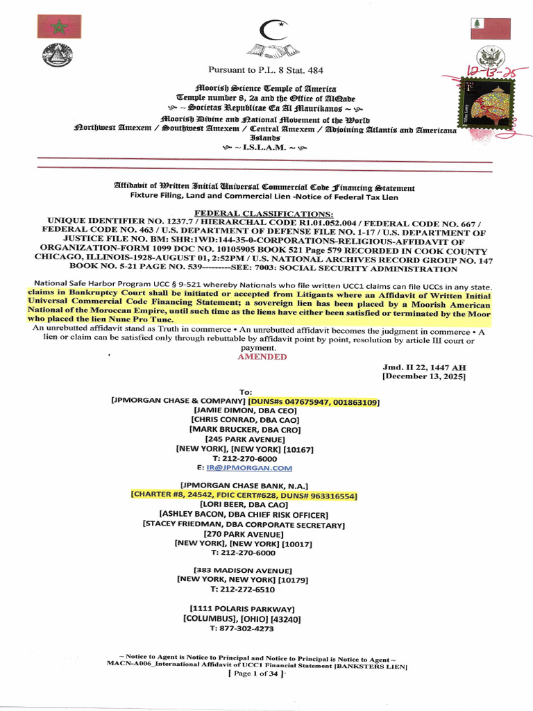 Amended Sovereign Ucc1 Financing Statement | PDF