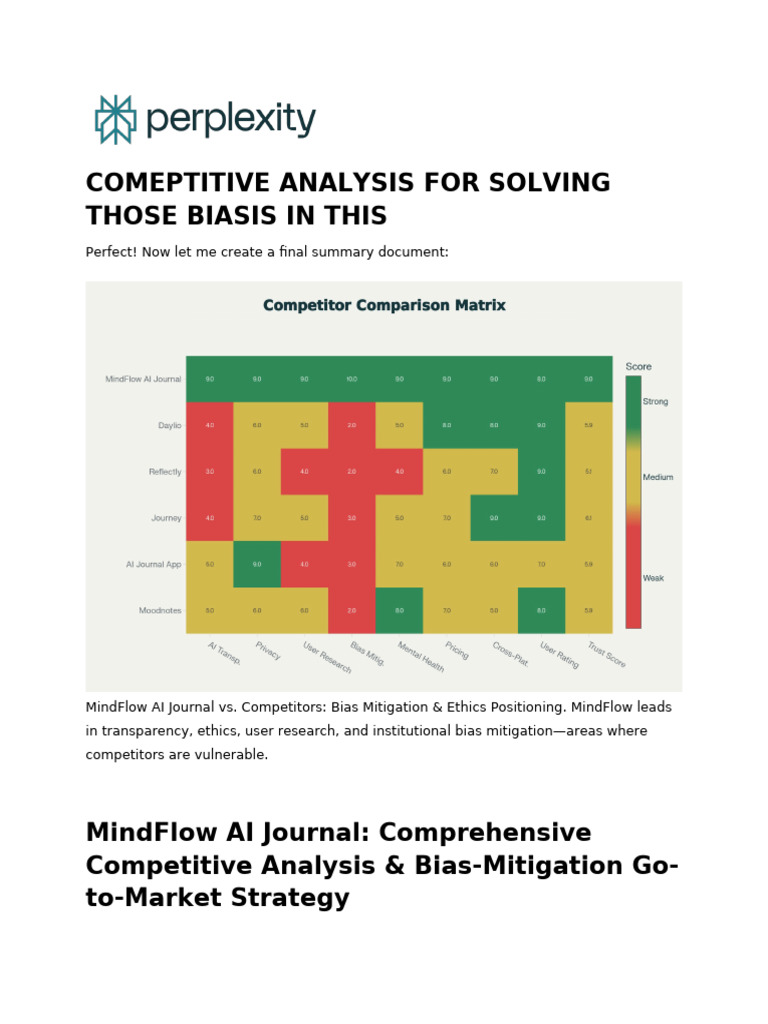 Comeptitive Analysis for Solving Those Biasis in t | PDF | Cognition ...