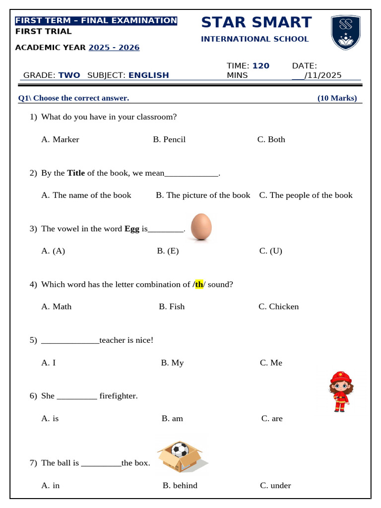 En - Grade 2 Final - Term 1 | PDF | Language Mechanics | Linguistic ...