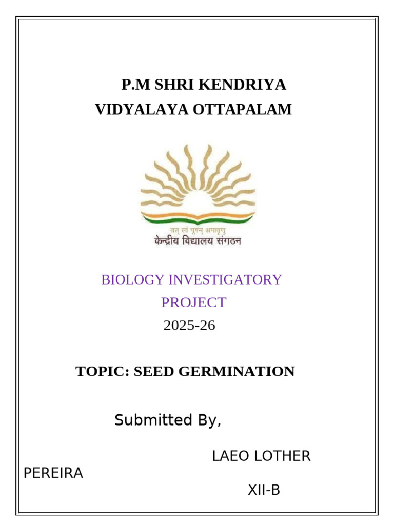 Bio Project Seed Germination | PDF | Seed | Seedling