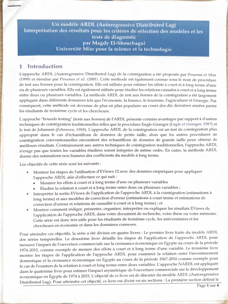 Model Ardl | PDF